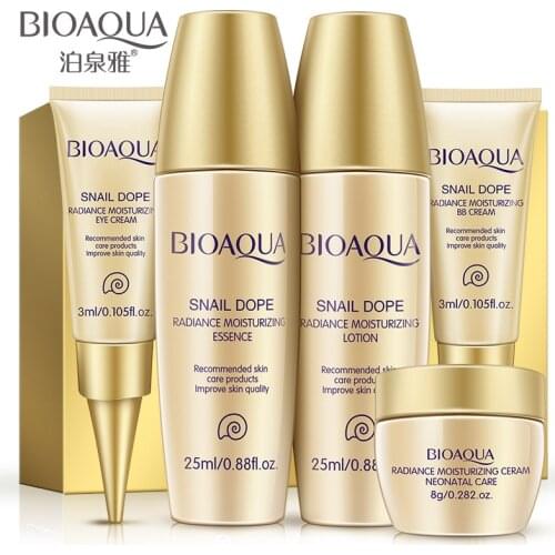 5Pcs/Set Face Care Cream Skin Care Set Travel Anti-Aging Whitening Moisturizing Wrinkle Lift Firming Snail Cream Natural Beauty