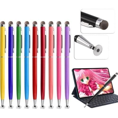 5pcs/Lot Universal 2 in 1 Stylus Pen Drawing Tablet Capacitive Screen Disc Tip Touch For Ipad Iphone Mobile Android Phone Smart