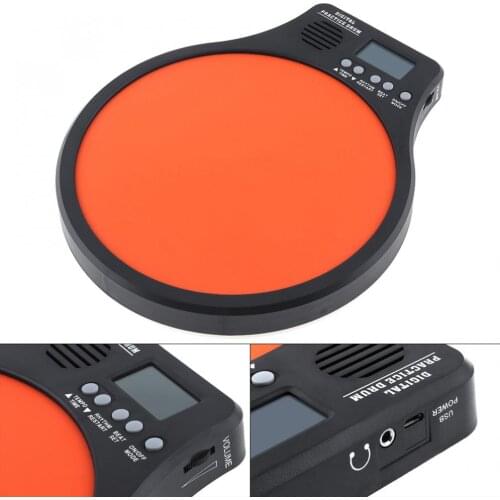 8 Inch Digital Electronic Dumb Drum Pad with Speed Detection Digital Metronome Practice Drum 3 IN 1 for Jazz Drums Exercise