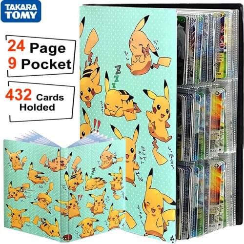 9 Pocket Album Pokemon 432 Card Book Anime Pokémon List Pikachu Playing Game Collection Map Holder Folder Binder Kids Toys Gift