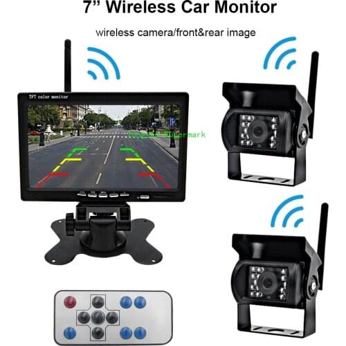 Wireless Truck Camera 7 inch For Trucks Bus RV Trailer Excavator Car Monitor Reverse Image 12V-24V Rear View Camera