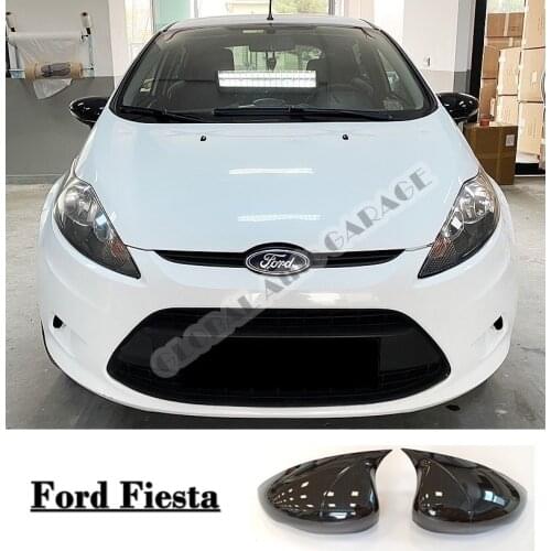 For FORD FIESTA Bat Mirror Cover 2008 2009 2010 2011 2012 2013 2014 2015 2016 2017 Glossy Black 2 PCS Wing Car Auto Universal