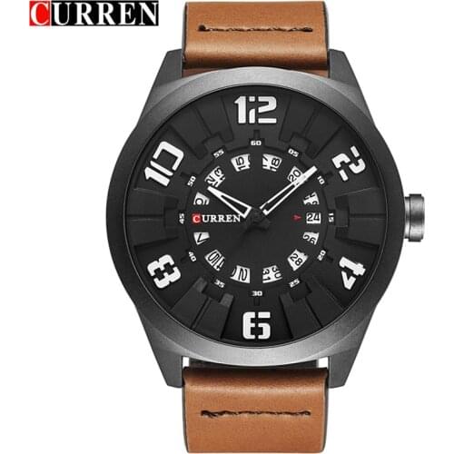 CURREN Fashion Casual Army Sport Top Brand Luxury Mens Watches Leather Business Quartz-Watch Men Wristwatch Relogio Masculino