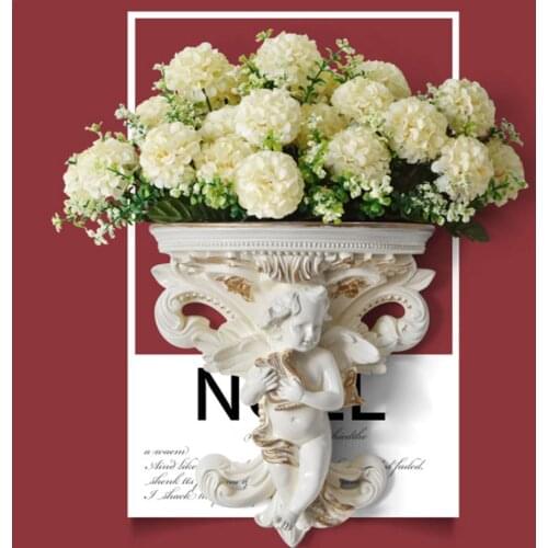 Home Art Flower Pots Wall Hanging Plaster Corbel Flower Pot Angel Shape Crafts Garden Home Creative Design Decoration