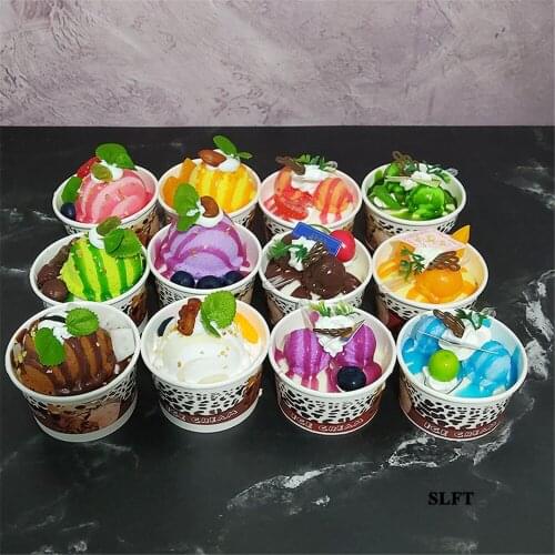 Kids children toys dining room hall hotel restaurant bakery store shop decoration simulation fake cake sundae cup ice cream