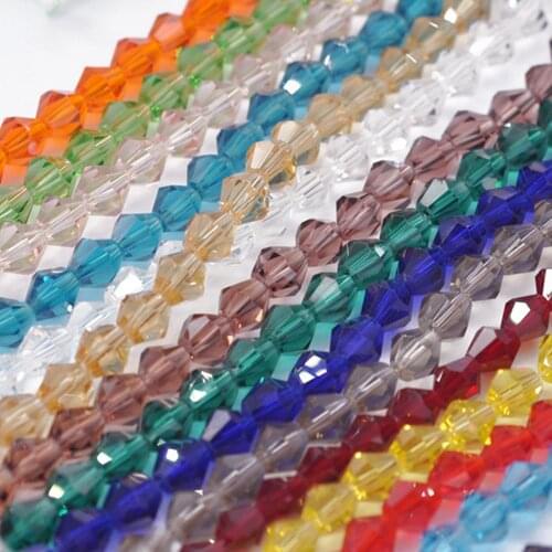 Bicone Faceted Crystal Glass Loose Spacer Beads Lot Colors 3mm 4mm 6mm 8mm For Jewelry Making DIY