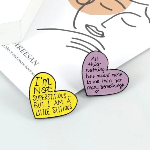 Yellow Pink Heart Enamel Pins Lapel Pin Decoration Badge Girls Women Couple Heart Brooch Best Friend Gifts Cute Cartoon Jewelry