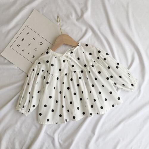 Gooporson Spring Kdis Clothes Fashion Korean Dots Long Sleeve Shirt Cute Toddler Girls Blouse Fall Little Children Costume