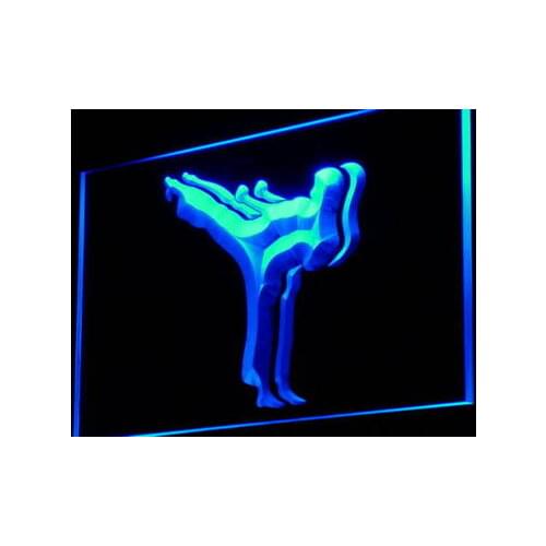 I906 KARATE ACTION Home Decor Gift Light Signs On/Off Swtich 20+ Colors 5 Sizes