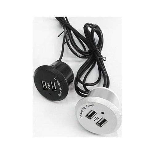 Round mini double USB charging socket for furniture sofa or edge fast charger
