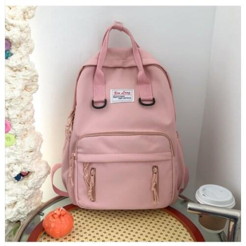 Hot Sale School Bags Womens Sweet Pure Color Simple Student Large Capacity Backpack For Teens Boy And Girl Travel Rucksac