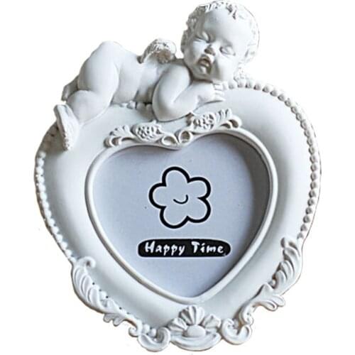 Sweet Heart Shape Baby Photo Holder Frame Mini Picture Frame For Newborns Europe Style Kids Desktop Decor Frame marcos para foto