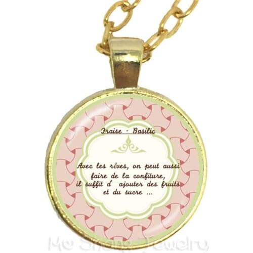 Fashion Merci Maitresse Necklace Trendy Jewelry Quote Pendant Glass Cabochon Sweaterchain Handmade Gift For Teachers