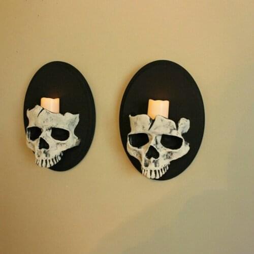 Wall Mounted Candle Holders Scary Skeleton Wall Decoration Pendant Sconce Aisle Living Room Halloween Decorations Home Decor