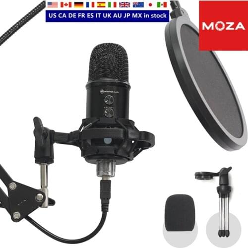 Mirfak TU1 USB Desktop Microphone, Plug and Play USB Microphone with Pop-Filter & Tripod Stand for Streaming, Karaoke, Gaming