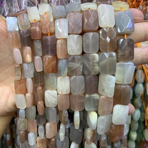 Natural Sunstone Stone Beads 15'' Rectangle DIY Spacer Loose Beads For Jewelry Making Women Beads Bracelet Necklace Earring Gift