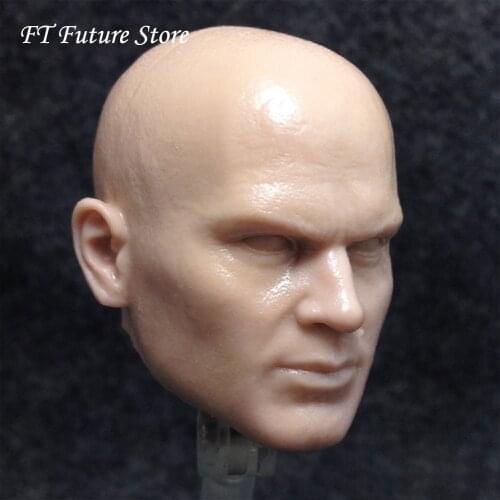 Un-painted 1/6 Scale Male Figure Accessory FPS Hitman Timothy Olyphant Head Sculpt Carving Model for 12'' Body
