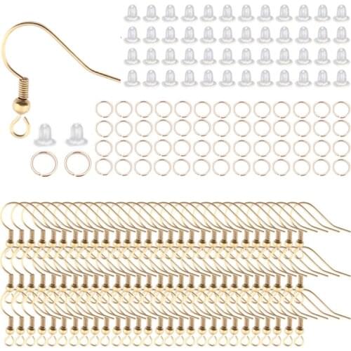 600pcs/Set Earrings Hooks Open Jump Rings Earring Back Stud Plugs Jewelry Making Accessories Kit DIY Earring Supplies Set