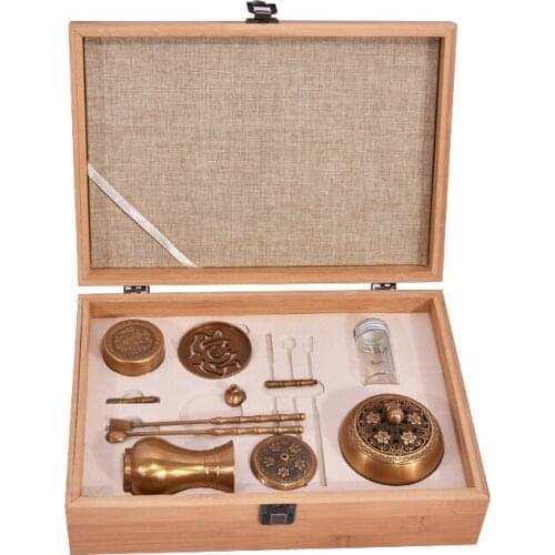 New High Quality Copper Incense Burner Set Fine Censer Tool Box Gifts And Crafts Home Decorations Incense Holder Aroma Furnace