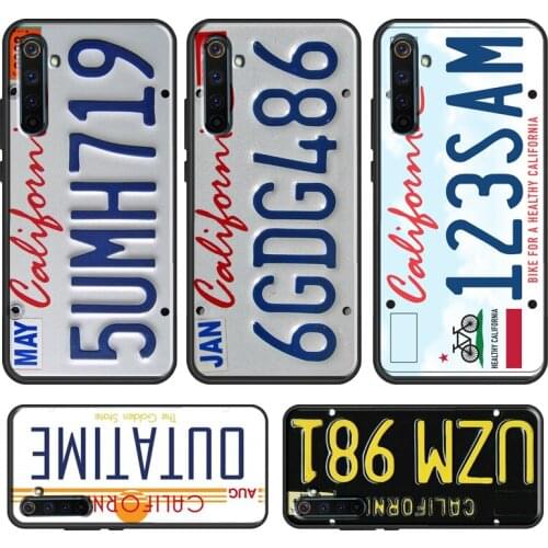 PLATE LICENSE CALIFORNIA For OnePlus 9 Pro 8 7T 8T Nord Phone Case For OPPO Realme 8 6 7 Pro Q3 C3 C11 C15 C21 GT