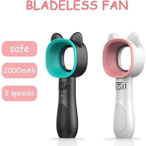 Portable Air Conditioning Fan Outdoor Cat Shap Hand Held Fan USB 2000mAh Ventilador Air Cooler Fan Travel Air Conditioner Fan