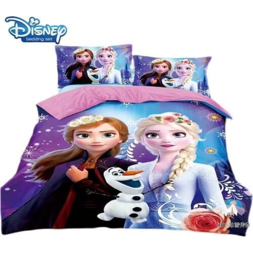 Princess Elsa Anna twin bedding set for kids bed decor single size quilt covers bedspread 3pc home textile cartoon fitted sheet