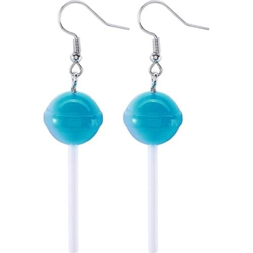Earring For Women Resin Lollipop Drop Earrings Children Jewelry Handmade Cute Girls Cotton Candy Gift Party Pendant Earrings
