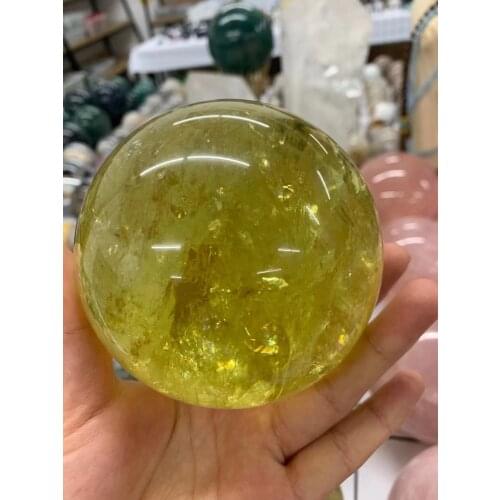 Natural Topaz Ball, natural yellow crystal Ball, natural stone ，healing crystal ，Home Decoration, Gifts