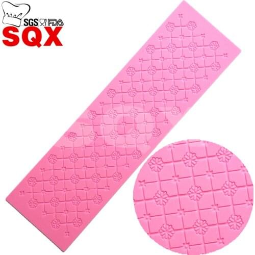 Grid shape Fondant Silicone Lace Mold 3D Cake Baking Tools Cake Decorating Tools Happy Birthday Decoration LS97