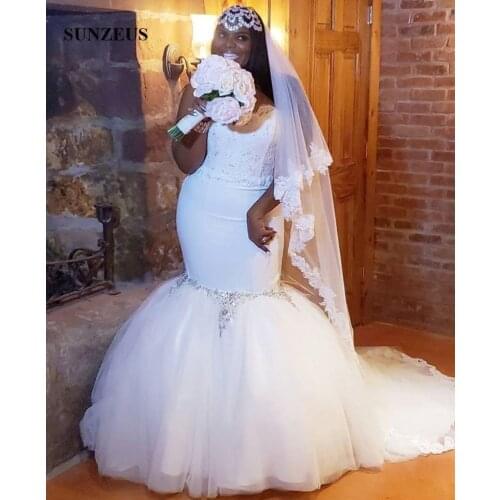 Trumpet Wedding Dress For African Women Spaghetti Straps Sweetheart Mermaid Bridal Gowns With Lace Beaded Marriage Dress Tulle