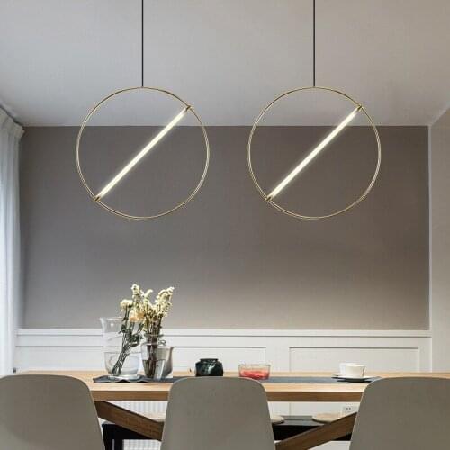 Nordic Modern Style Dining Table Led Chandelier Living Room Dining Room Cafe Art Creative Simple Round Decorative Lighting