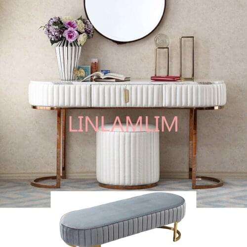 Dressing table dresser coiffeuse vanity + mirror+ stool+ bed stool muebles de dormitorio toaletka tocador de maquillaje