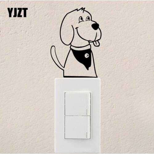 YJZT Wall Switch Sticker Cartoon Animal Decor Vinyl Decal Modern Art Pet Dog S19-0823