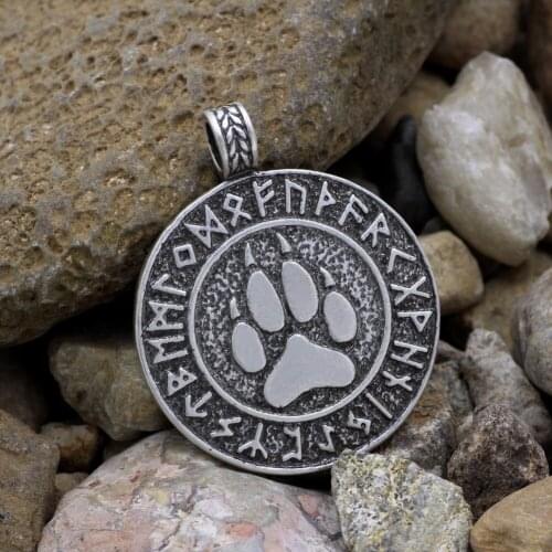 Youe shone Norse Vikings Bear odins wolf Print Amulet The Norse Rune Pendant Necklace Nordic Talisman