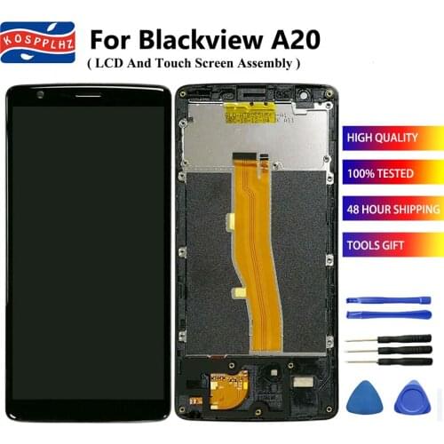 KOSPPLHZ 5.5"For Blackview A20 LCD Dispaly And Touch Screen Digitizer With Original Frame Assembly High Quality Repair Part+Tool