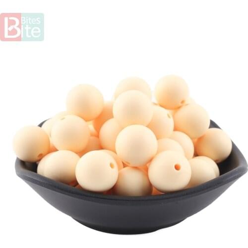 Bite Bites 10pc 15mm New Silicone Round Beads DIY Baby Teething Necklace Made BPA Free Soft Beads Baby Teether New Color