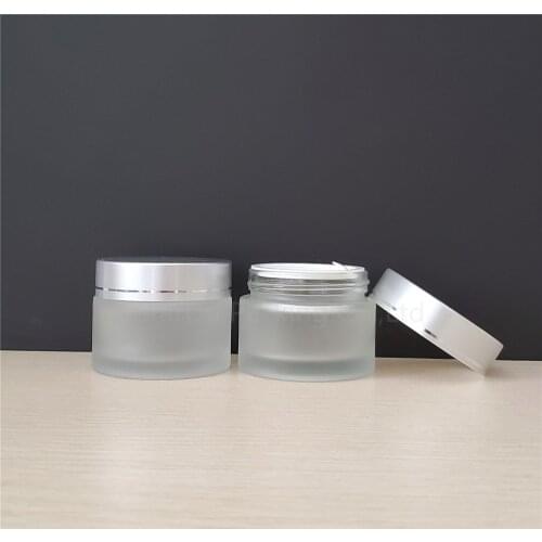 100pcs/lot 50g frosted glass jars, 50ml cream jars, skin care cream bottles, 1.7 fl oz cosmetic containers
