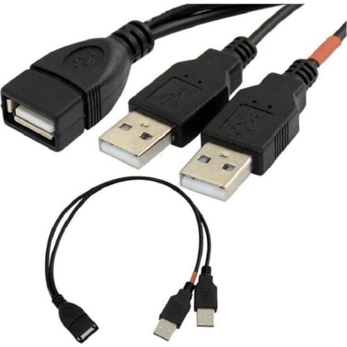 2PCS USB2.0 Data Line Y Type Line USB One Point Two Lines USB2.0 AF / 2 * AM USB One Female Split Male Two Lines