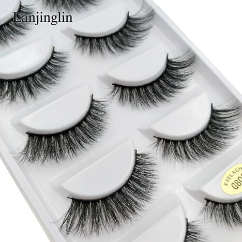 5 pairs long natural false eyelashes 3D mink lashes makeup eyelash extension soft fake eyelashes mink eyelashes maquiagem Beauty