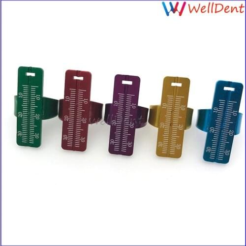 5pc Dental Endo Gauge Span Measure Finger Ruler Aluminium 30mm Scale Measurement Tool Dental Tools