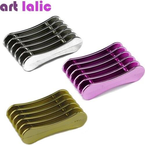 Nail Art Brushes Pen Holder Stand for 5pcs Makeup Nail Art Brush Tools 3 Metallic Color for Choice
