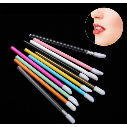 50/100pcs Make Up Synthetic Disposable Lip Brush Lip Pencil Lipstick Gloss Wands Applicator Makeup Brushes Soft Tool Accessories