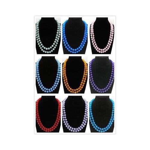 8mm Nataural Aquamarine / Rose Quartz / jade Gem Round Beads Necklace 48