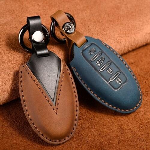 Genuine Leather Handmade Car Key Cover key Case For Nissan Kicks SYLPHY Pulsar LANNIA Qashqai X-Trail Micra ALTIMA Murano Note