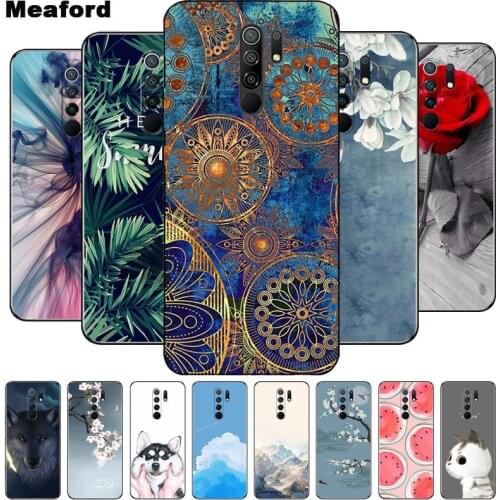 For Xiaomi Redmi 9 Case Cartoon Printed Soft Black Bumper Silicone TPU Cover For Xiaomi Redmi 9 Redmi9 Phone Case for redmi 9