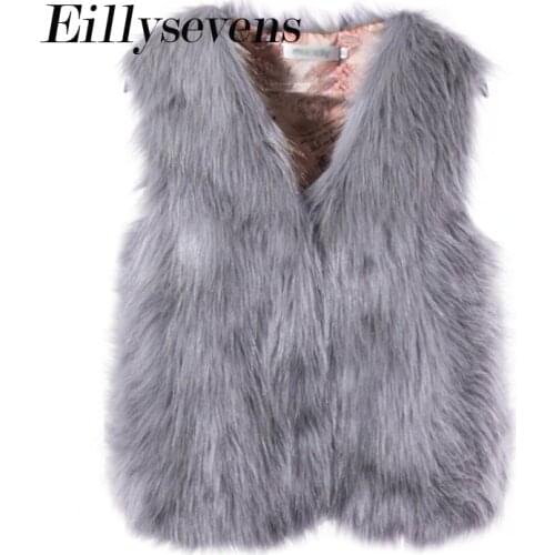 Eillysevens Gray Fur Coats