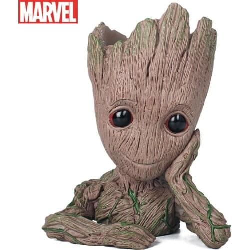Marvel Guardians of the Galaxy 2 Flower Pot Tree Man Baby Groot Groot Pen Holder BB Doll Model Toy PVC action figure for youth