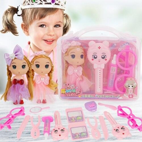 Classic Texture Preschool Kids Girl Safe Washable Makeup Set Portable Creative Design Doctor Pretend Play Cosmetic Toys
