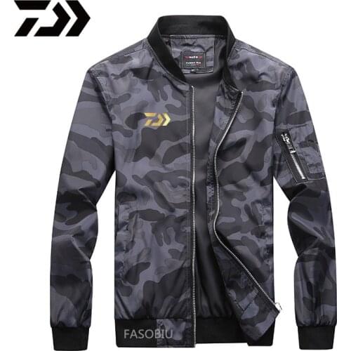 2021 Daiwa Fishing Jacket Autumn Thin Mens Outdoor Sports Fishing Jacket Climbing Climbing Collar Plus Size Camouflage Jacket