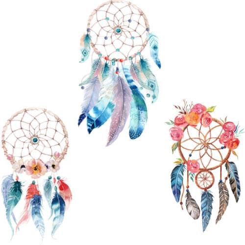 Dream Catcher Iron-on Transfers Patches for Clothing Vinyl Thermo Stickers Applique Diy Heat Transfer Patch Stripes on Clothes